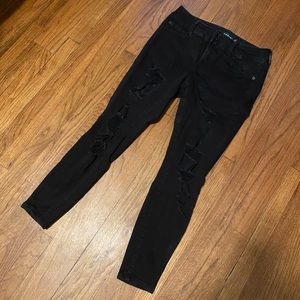 Torrid Premium Distressed Black Jegging, Size 10R